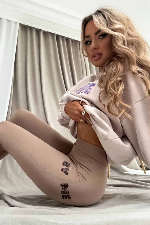 Dekatyzowana bluza POWER – jasny beż 4