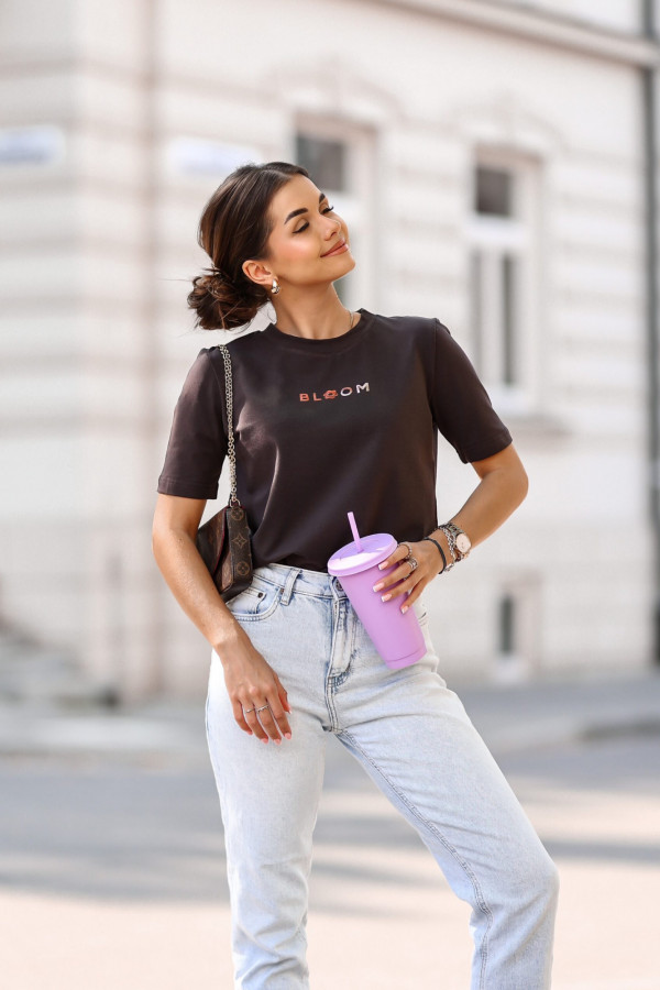 T-shirt Bloom - Brązowy 1