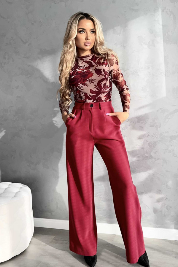 Bluzka SKIN IV transparent – wino-beżowa 4