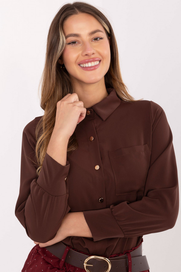 Koszula z długim rękawem - Brąz
