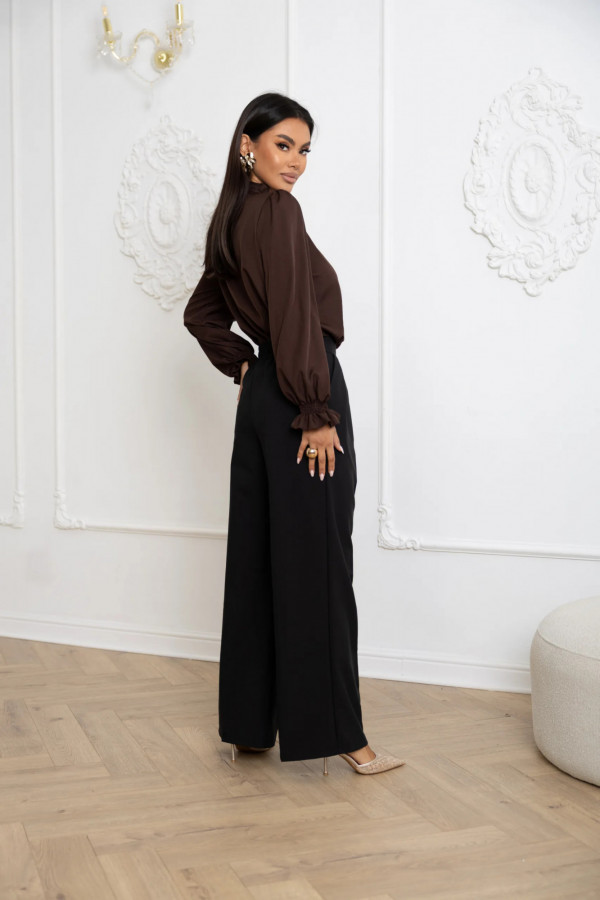 Bluzka z falbanką - Brązowa 2